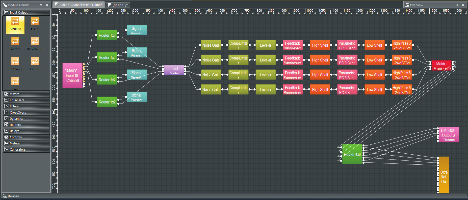 DM8500 DSP Designer Software - Hauptfenster