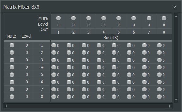 Matrix Mixer 8x8 Dialog