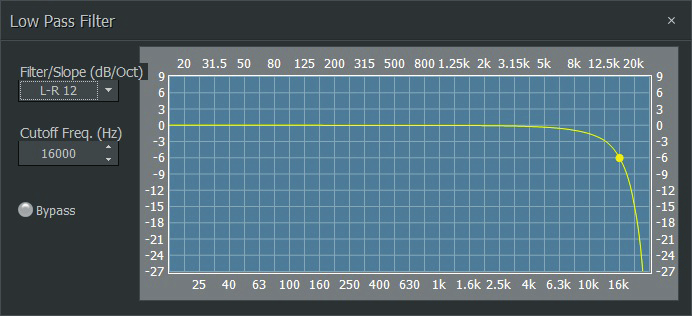Low Pass Filter Dialog