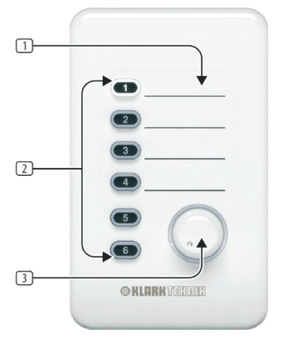 CP8000 Wandpanel (6 Tasten + Drehregler)